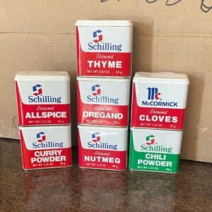 1977 Schilling and McCormick Spice Tin Collection